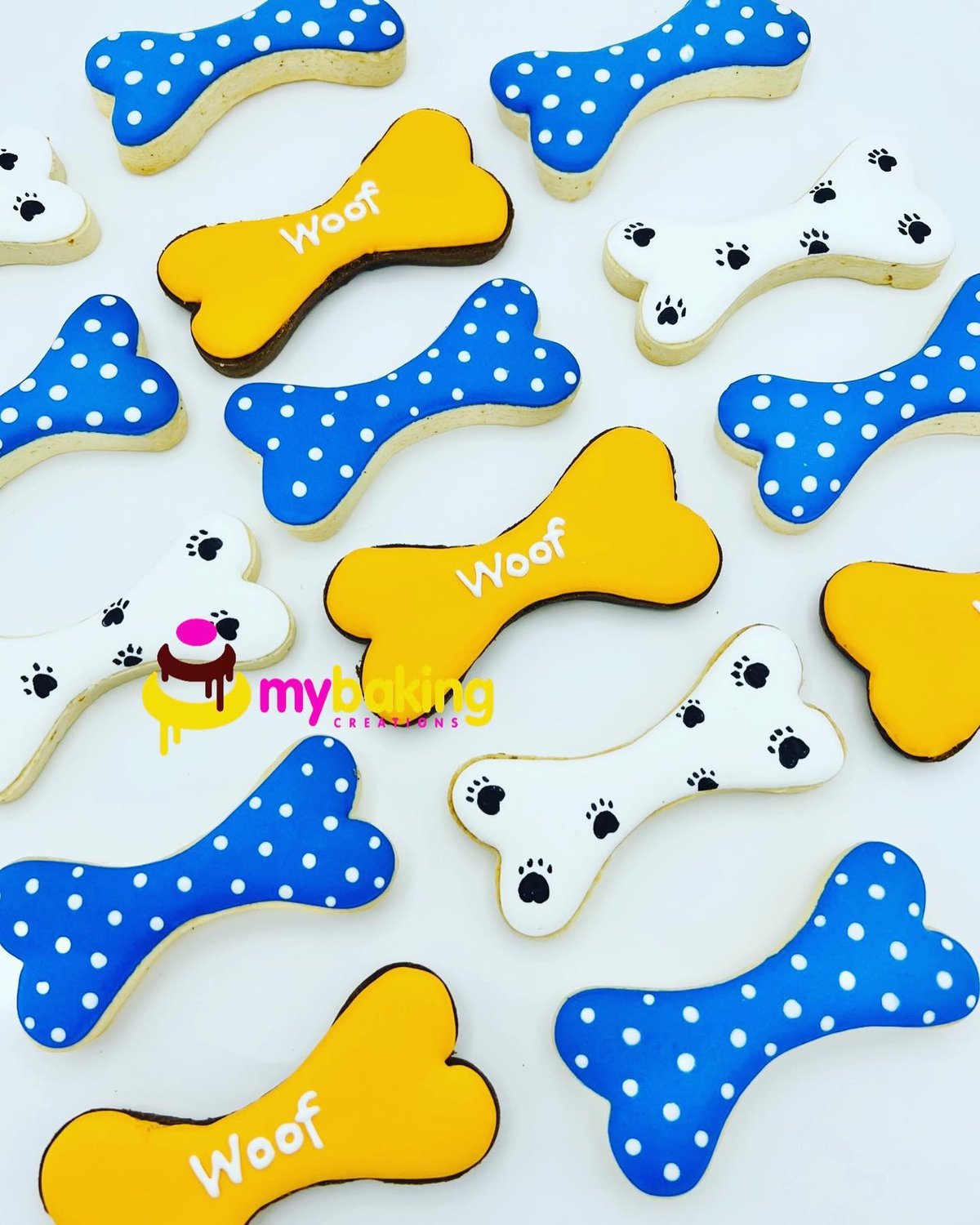 Dog bone themed cookies
